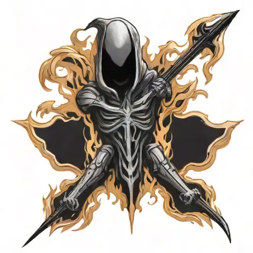 burning crucifix scaring Xenomorph tattoo design idea