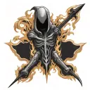burning crucifix scaring Xenomorph tattoo design idea