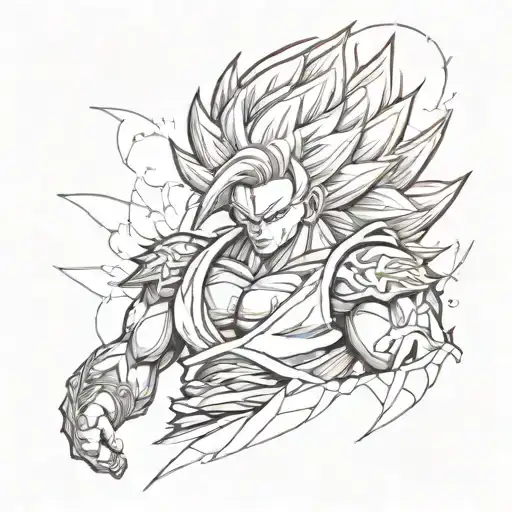 indian super saiyan tattoo design idea