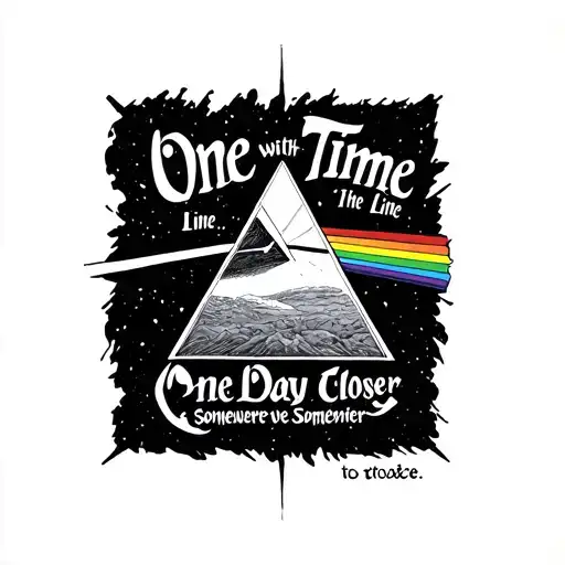 Pink Floyd's time with the line one day closer written somewhere on it tattoo design idea