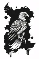 mexican eagle flag cyberpunk style tattoo design idea