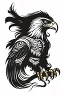 mexican eagle flag cyberpunk style tattoo design idea