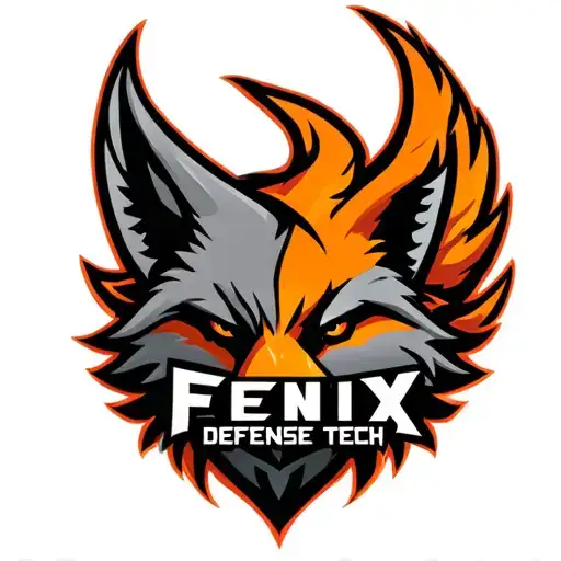 "Fenix Defense Tech" "Fenix Defense Tech" "Fenix Defense Tech" Military War Style Fox Head with Phoenix Body with strength logo tattoo design idea