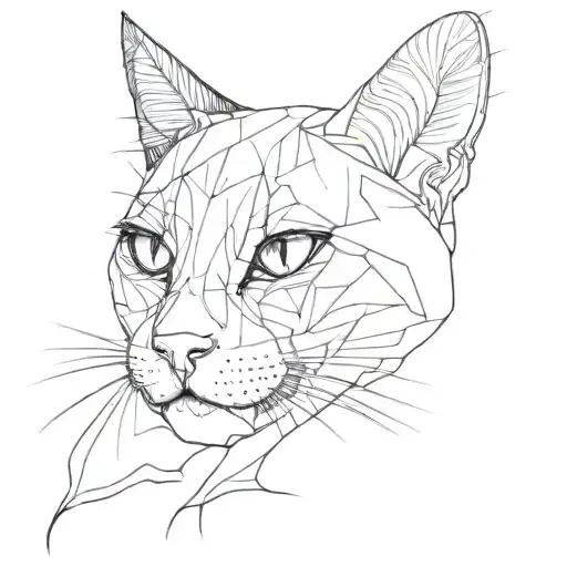 outline cats face tattoo tattoo design idea
