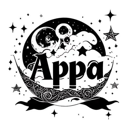 "Appa" Moon tattoo design idea