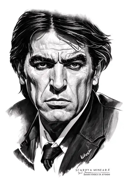 scarface con dea minerva tattoo design idea