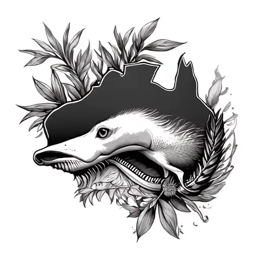 cover up a black tattoo with Australian themed idea tattoo design idea