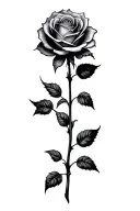 gothic rose and stem tattoo design idea