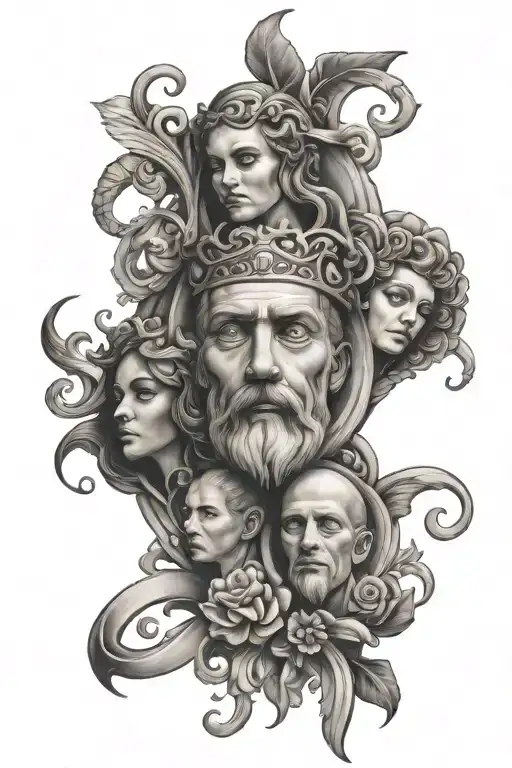 God and Family and Love tattoo design idea