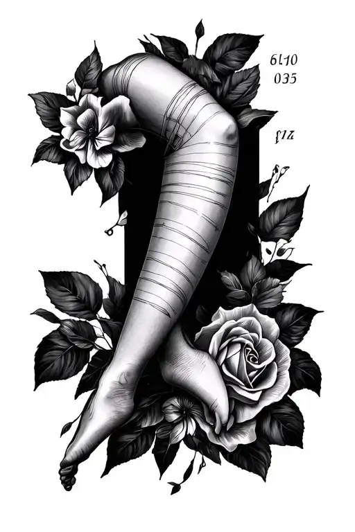 On my hooper leg i want  my birthday date on my tibialis from start to finish verticaly creat them kind of big ,shadowy tattoo design idea