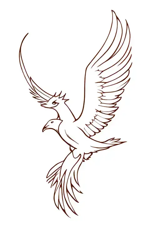 Phoenix Flying tattoo design idea