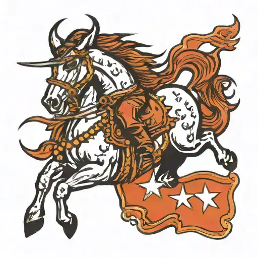bucking bronco tattoo design idea