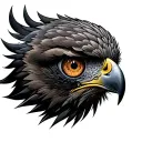 irish hawk eye tattoo design idea