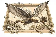 Icarus falling tattoo design idea