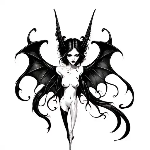 Succubus tattoo design idea