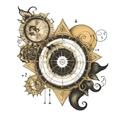 birth chart graph morphing tattoo design idea