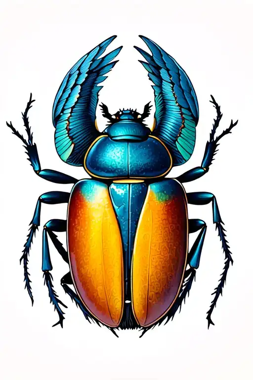 scarab beetle wings open tattoo design idea