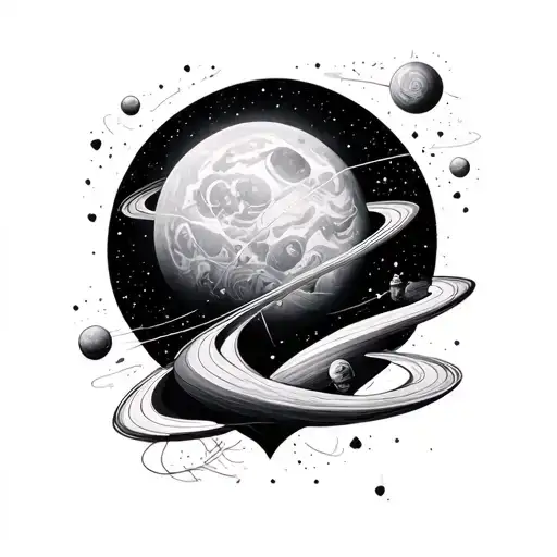 astrophysics and love tattoo design idea