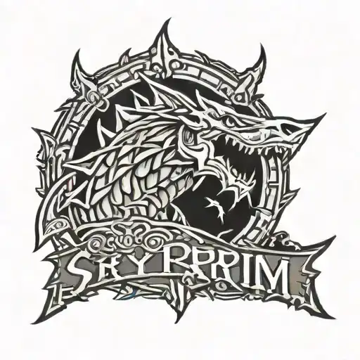 skyrim logo tattoo design idea