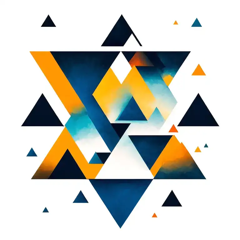 geometric asymmetrical mini triangles scattered throughout tattoo design idea