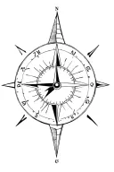 owl compass clock tattoo design idea