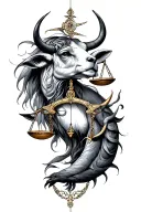 Libra And Gemini and taurus tattoo design idea