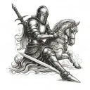 Knight Kneeling With Sword tattoo design idea