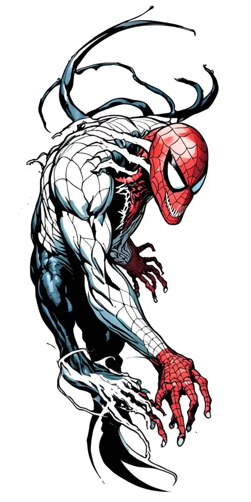 carnage Spiderman venom marvel tattoo design idea
