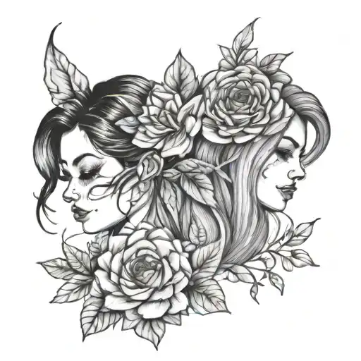 girl best friend matching tattoo tattoo design idea