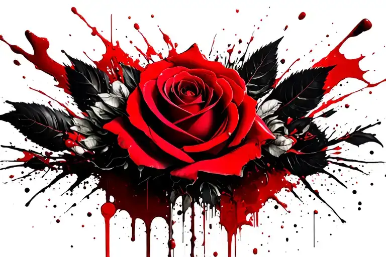 nudity, rose, blood, great wall of china, cross tattoo design idea