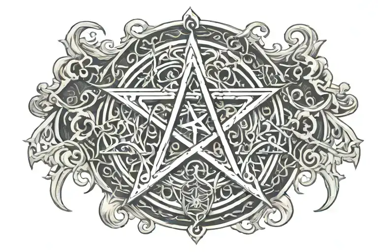 cuff pentagram witch evil viking  tattoo design idea