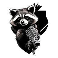 Rocket Raccoon with gun tattoo design idea