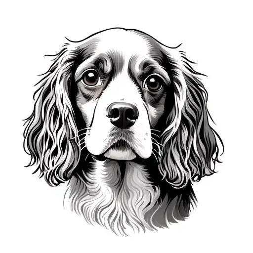 spaniel dog memorial tattoo tattoo design idea