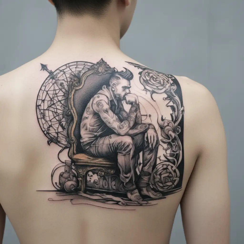 overthinker creative tattoo design idea