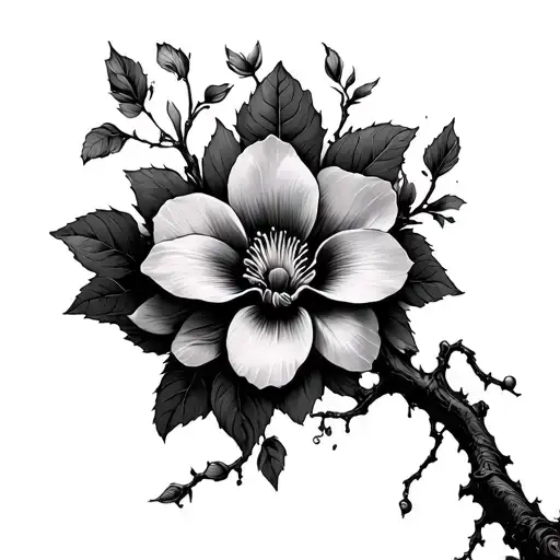 poison tree at back of neck with some sort of flower but keep it like simple  tattoo design idea