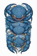 crab tearing tattoo design idea