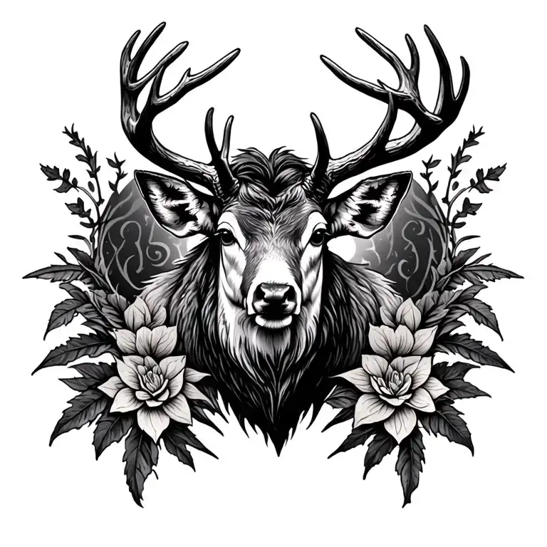 Scottish Stag tattoo design idea