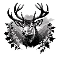 Scottish Stag tattoo design idea