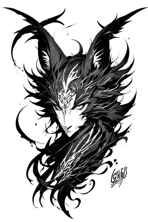 Igris from solo leveling anime tattoo design idea