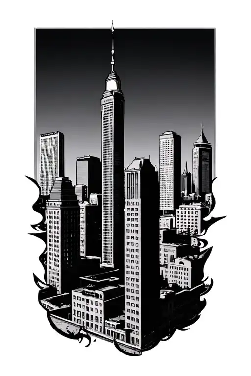 cincinnati skyline tattoo design idea