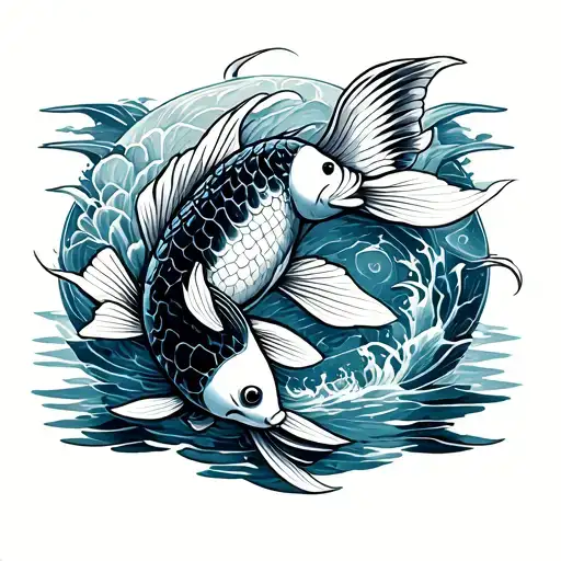 PISCIS EN PEZ KOI FORM tattoo design idea
