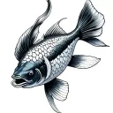 PISCIS EN PEZ KOI FORM tattoo design idea