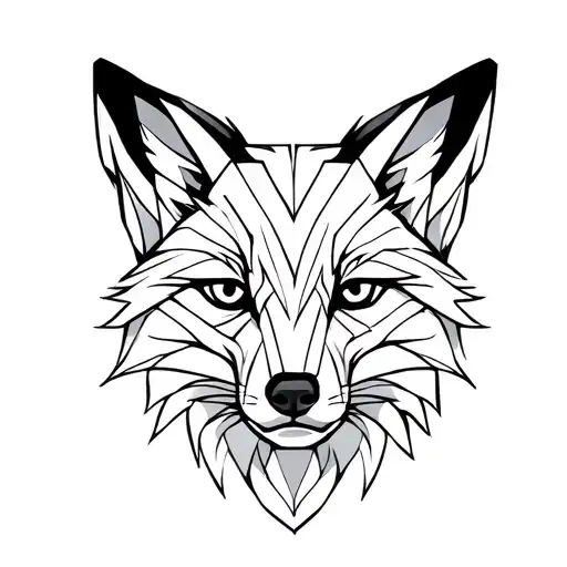 fox face profile tattoo design idea
