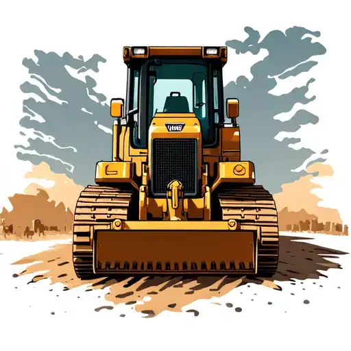 bulldozer tattoo design idea