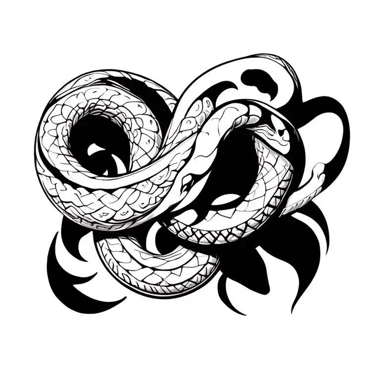 cybersigilism snakes meeting tattoo design idea
