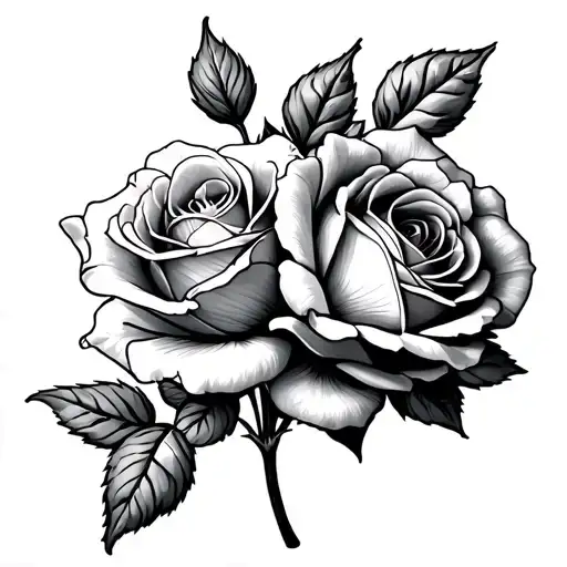 primrose and rose tattoo design idea