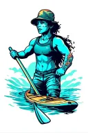 paddleboard tattoo design idea