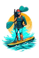 paddleboard tattoo design idea