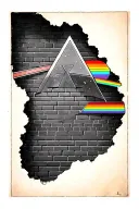 pink floyd, prism, dark side of the moon, the brick wall with hole in it tattoo design idea
