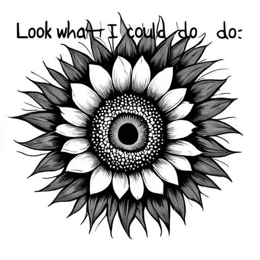 "Look what I could do" "Look what I could do" peacock feather, sunflower as an actual sun tattoo design idea
